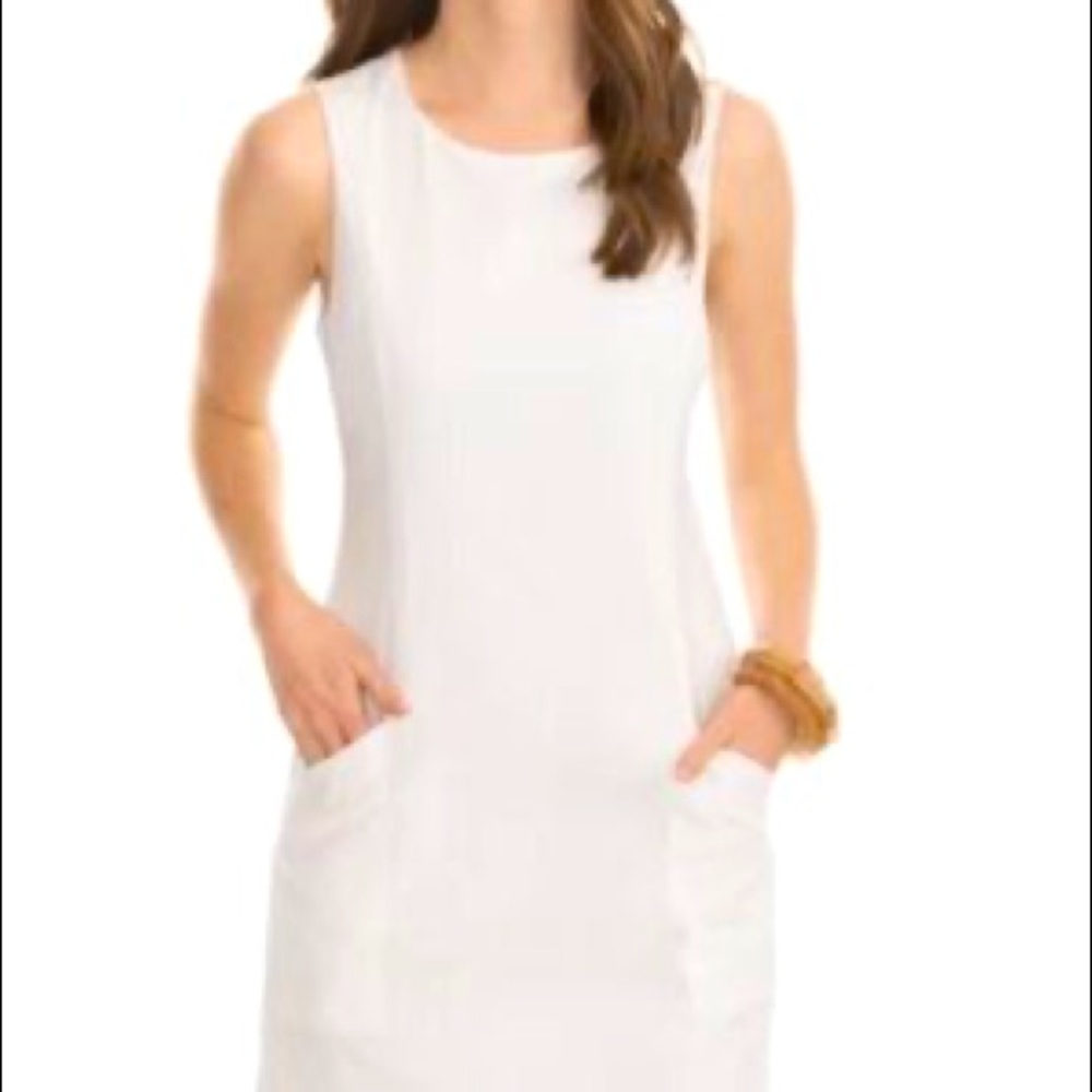 Southern Tide classic white paislee seersucker dress size 2